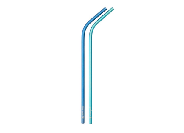 Titanium Straw Set Blue & Green