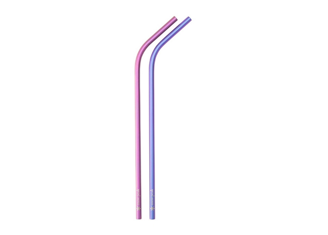 Titanium Straw Set Pink & Purple